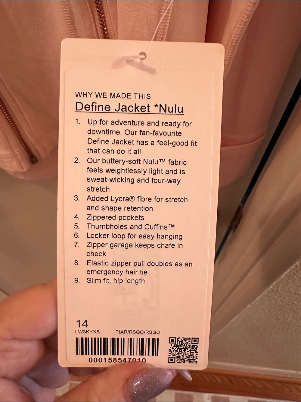 lululemon athletica Pale Pink Full-Zip Bomber Jacket - Picture 2 of 7